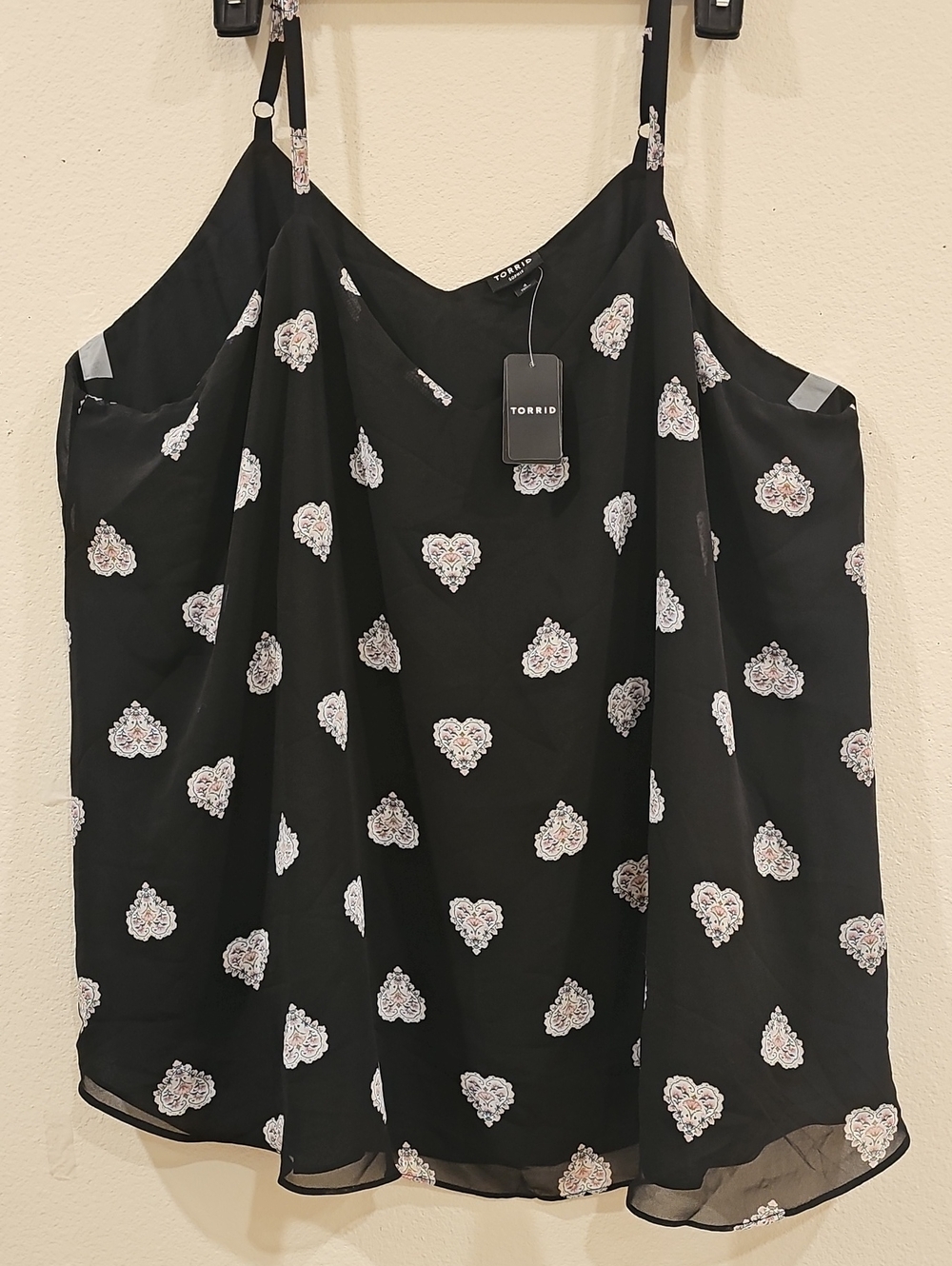 torrid Black Satin Floral Motif Cami